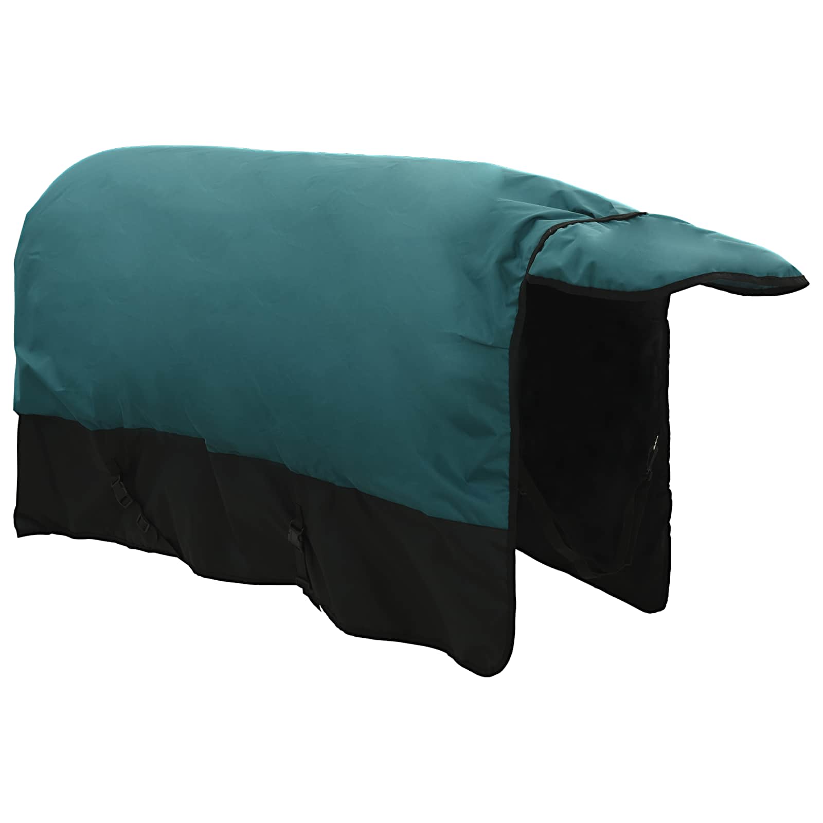 Pokrivač za konje Tamno zelena i crna 115 cm Poliester