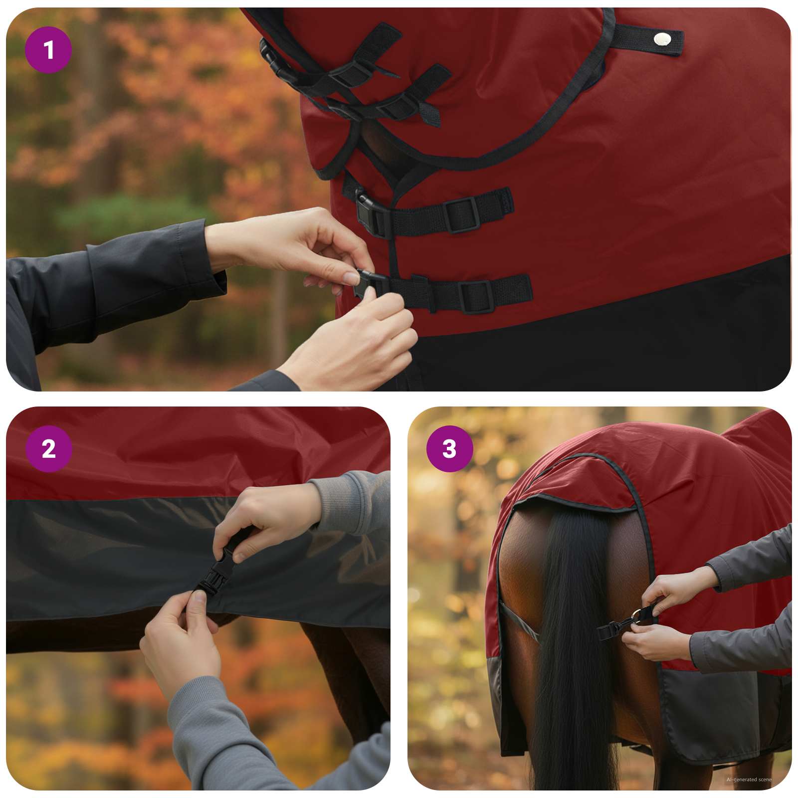 Pokrivač za konje Tamno zelena i crna 95 cm Poliester