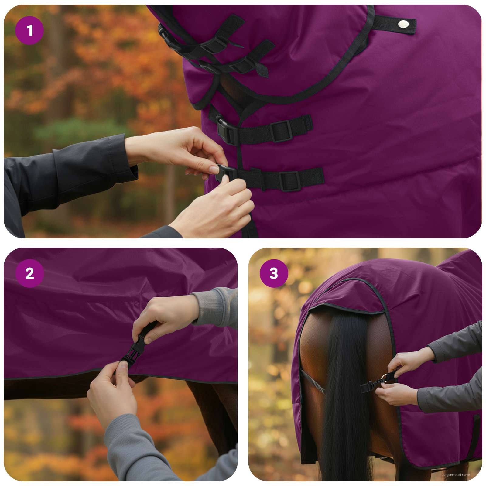Pokrivač za konje Tamno zelena i crna 85 cm Poliester