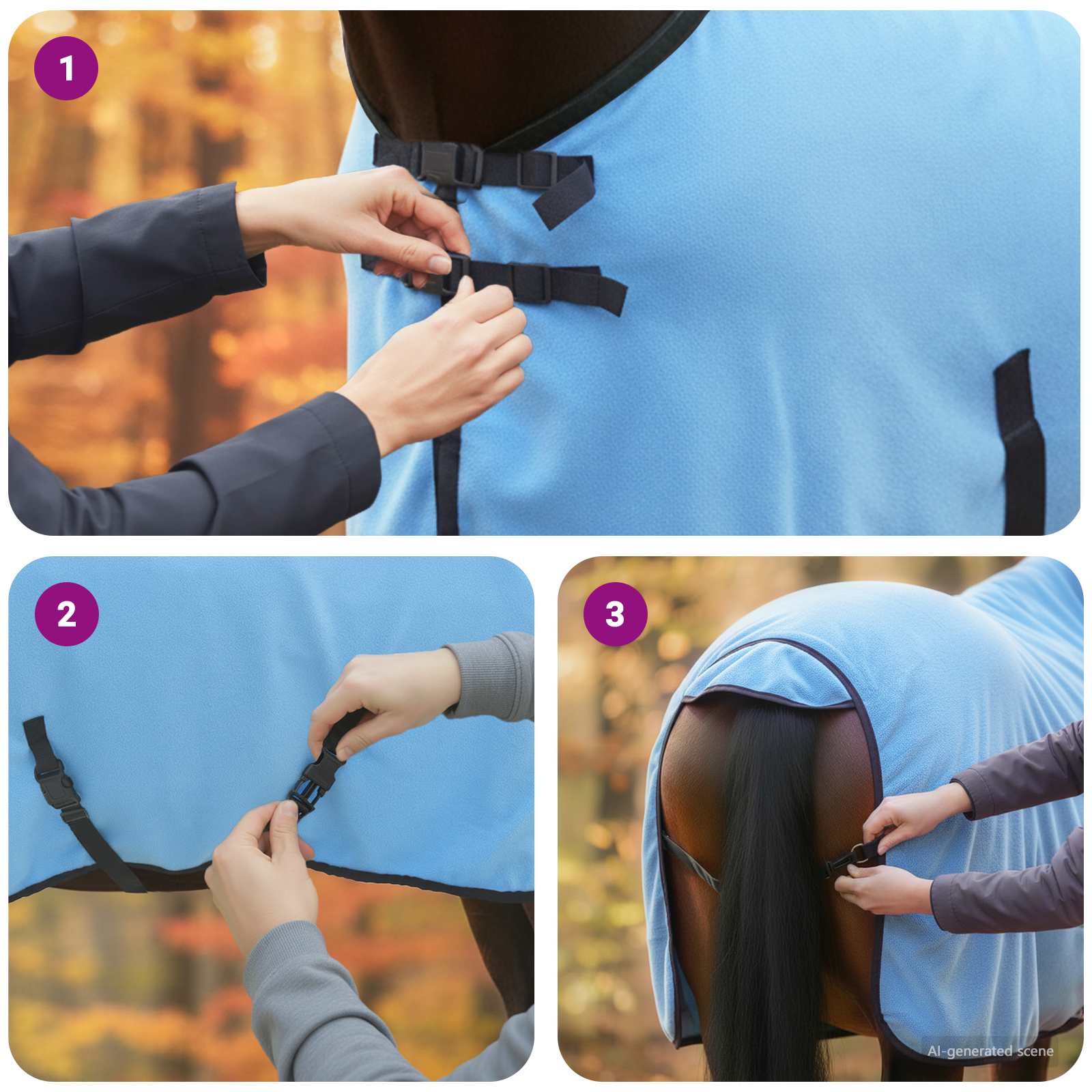 Pokrivač za konje Pun Aqua 85 cm Poliester