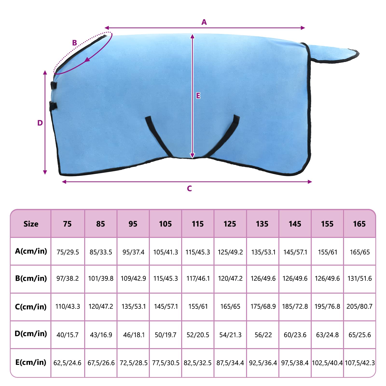 Pokrivač za konje Pun Aqua 85 cm Poliester