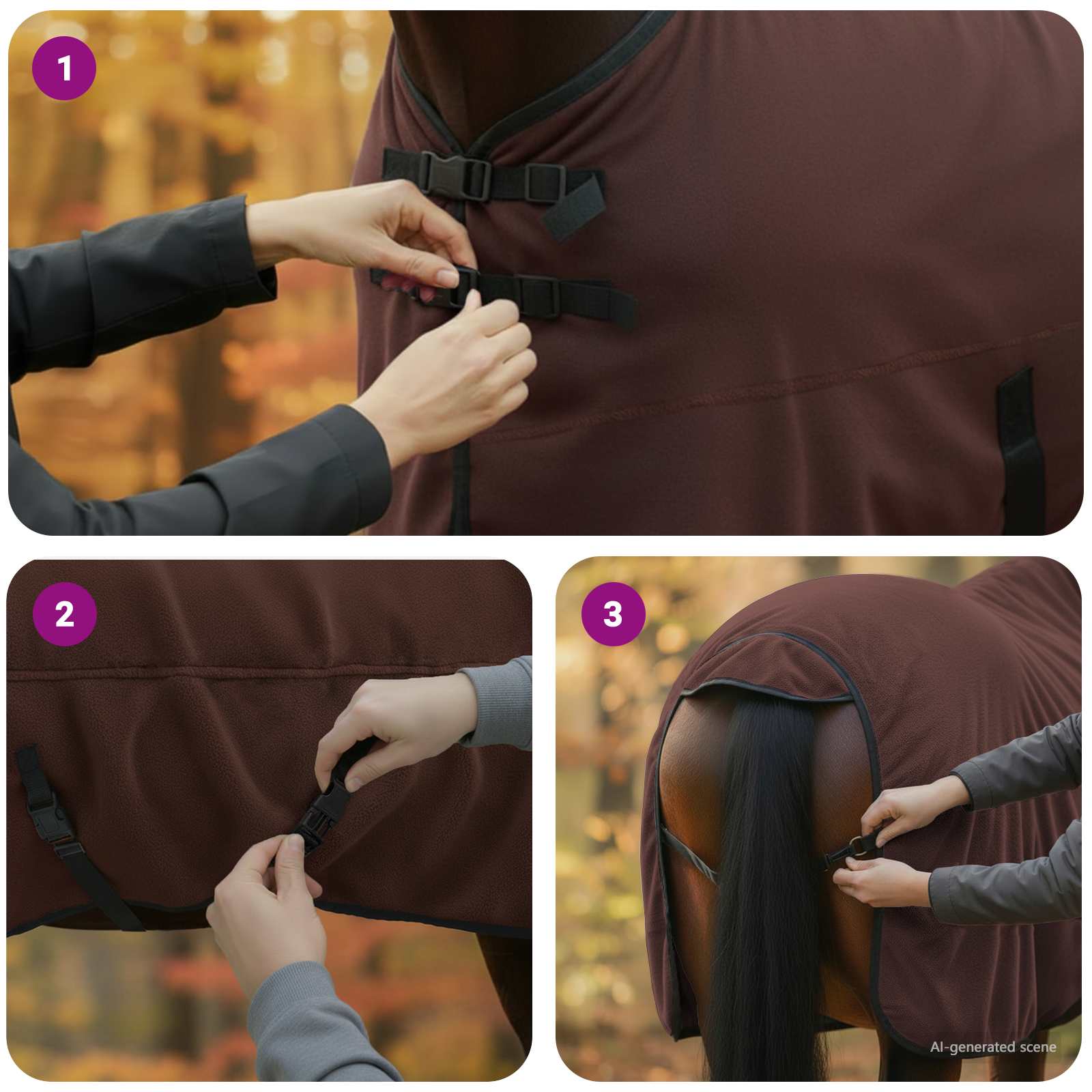 Pokrivač za konje Puni tamnosmeđi 155 cm Poliester