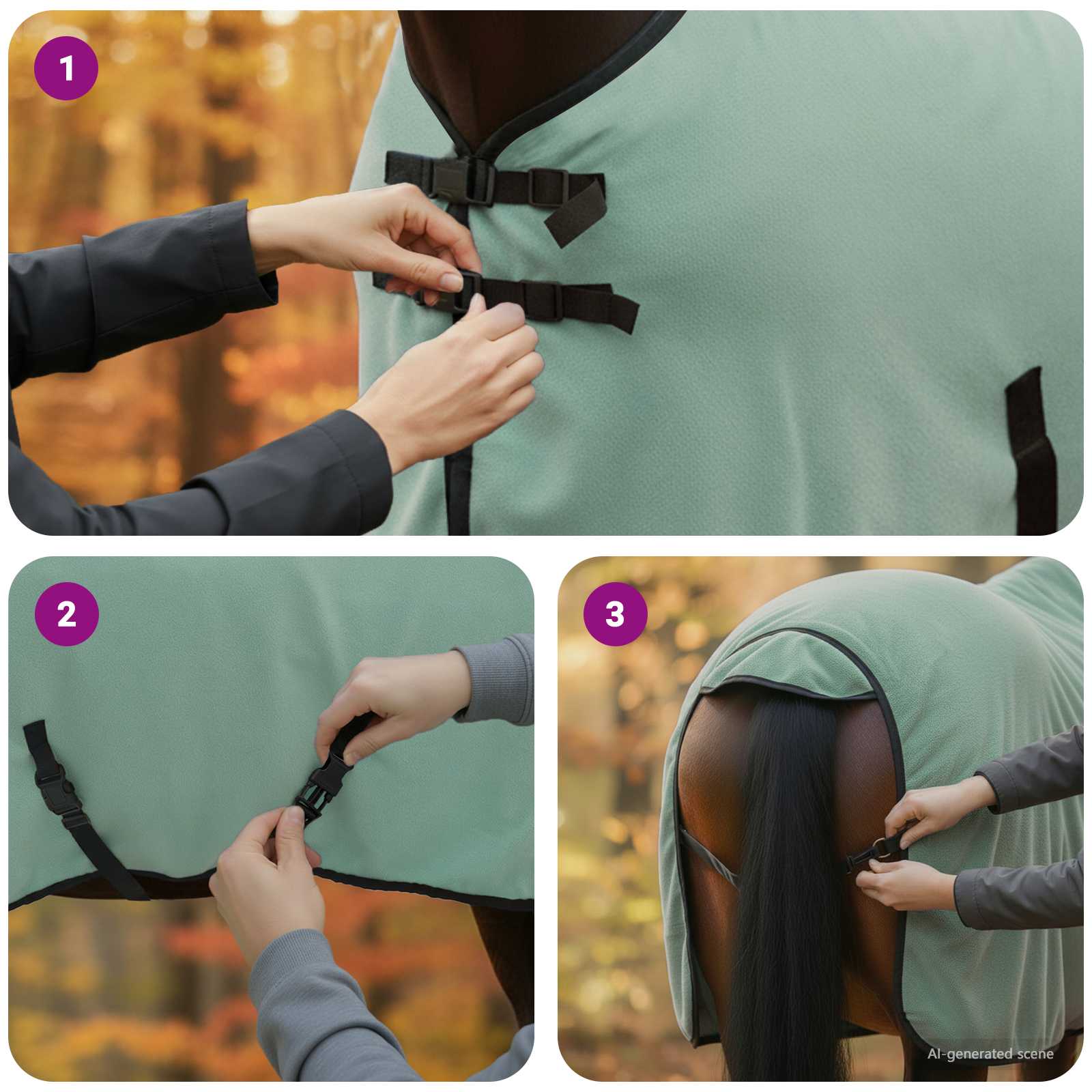 Pokrivač za konje Specijalna zelena 105 cm Poliester