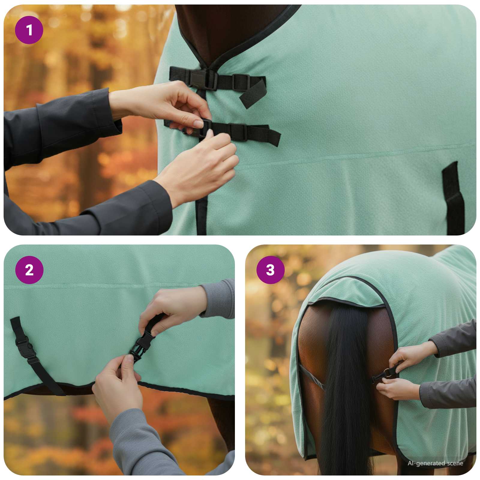 Pokrivač za konje Specijalna zelena 145 cm Poliester