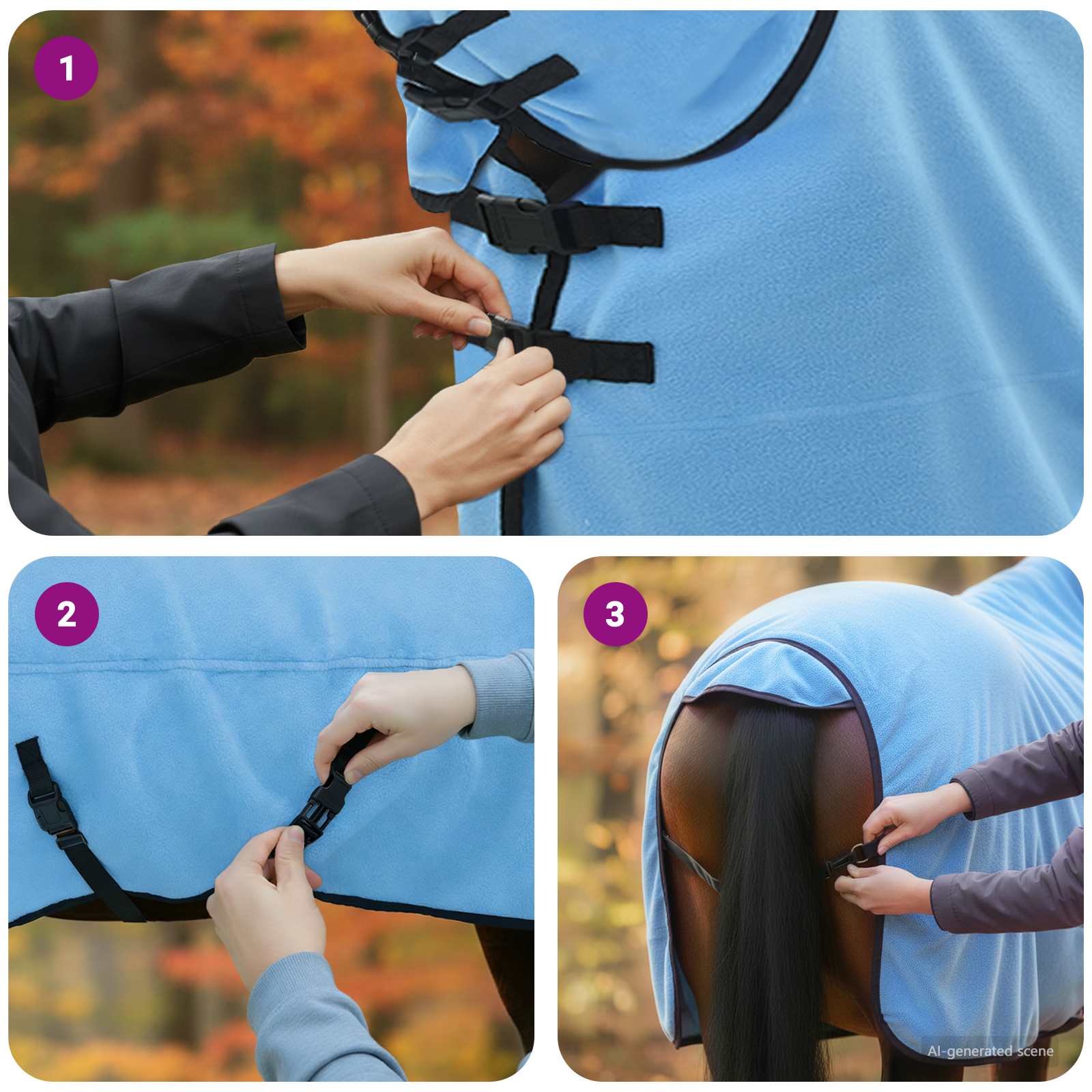 Pokrivač za konje Pun Aqua 155 cm Poliester