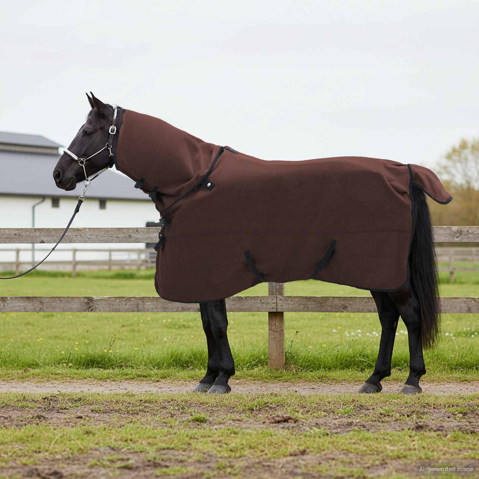 Pokrivač za konje Puni tamnosmeđi 125 cm Poliester