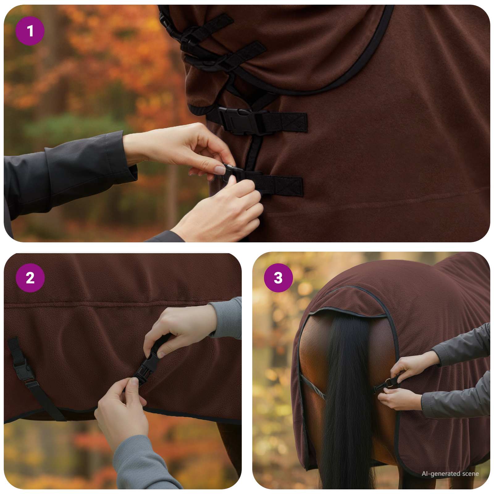 Pokrivač za konje Puni tamnosmeđi 155 cm Poliester