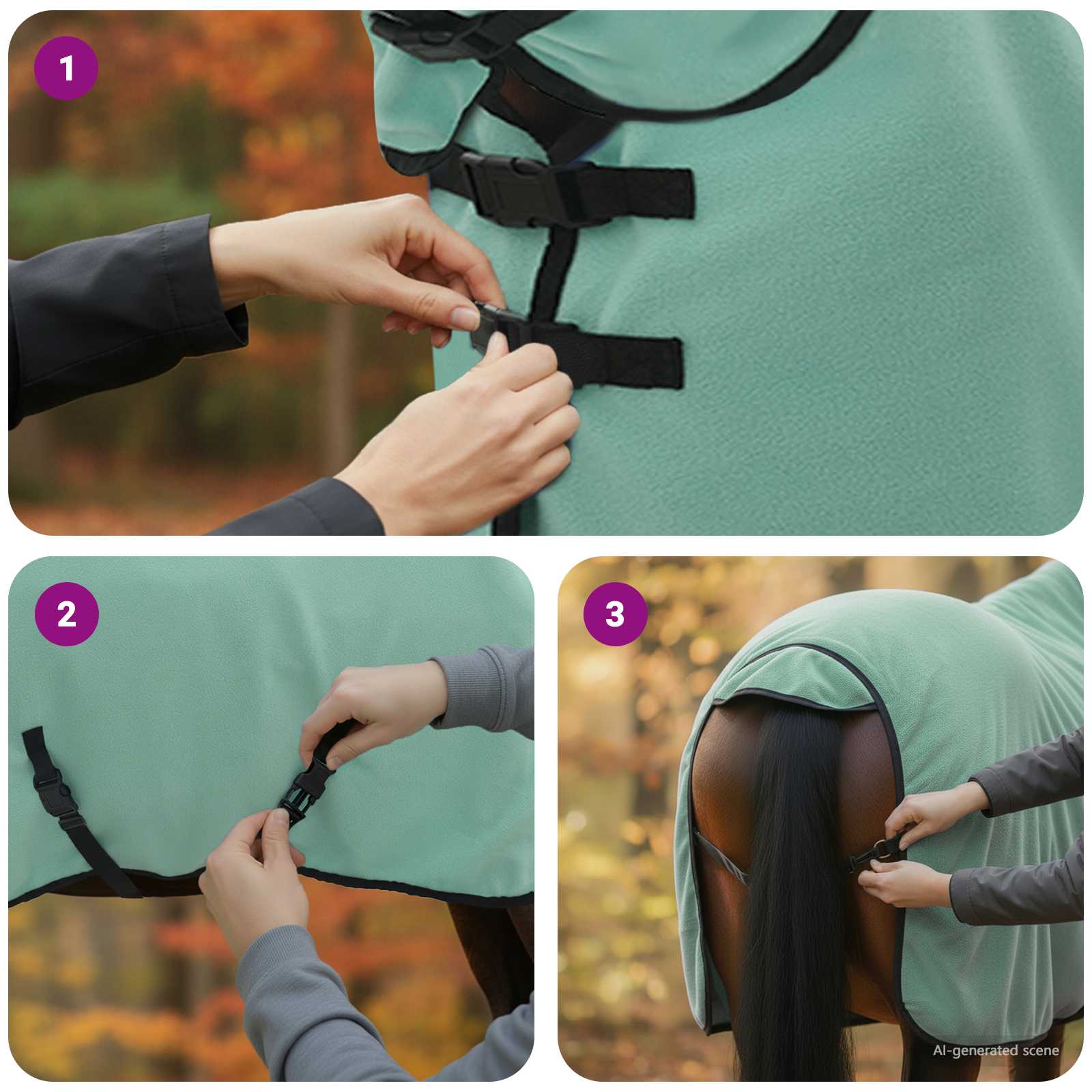 Pokrivač za konje Specijalna zelena 105 cm Poliester