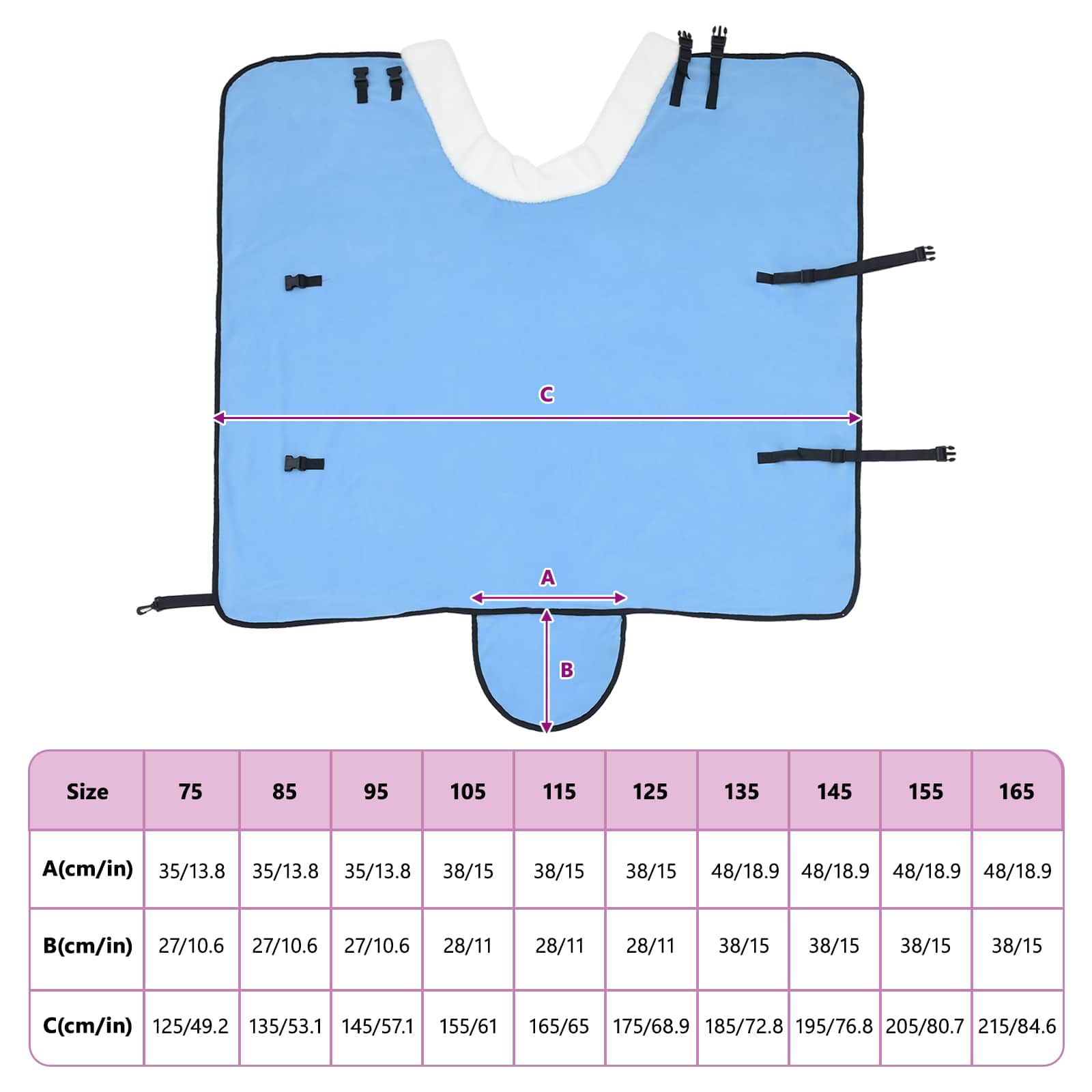 Pokrivač za konje Pun Aqua 85 cm Polartec
