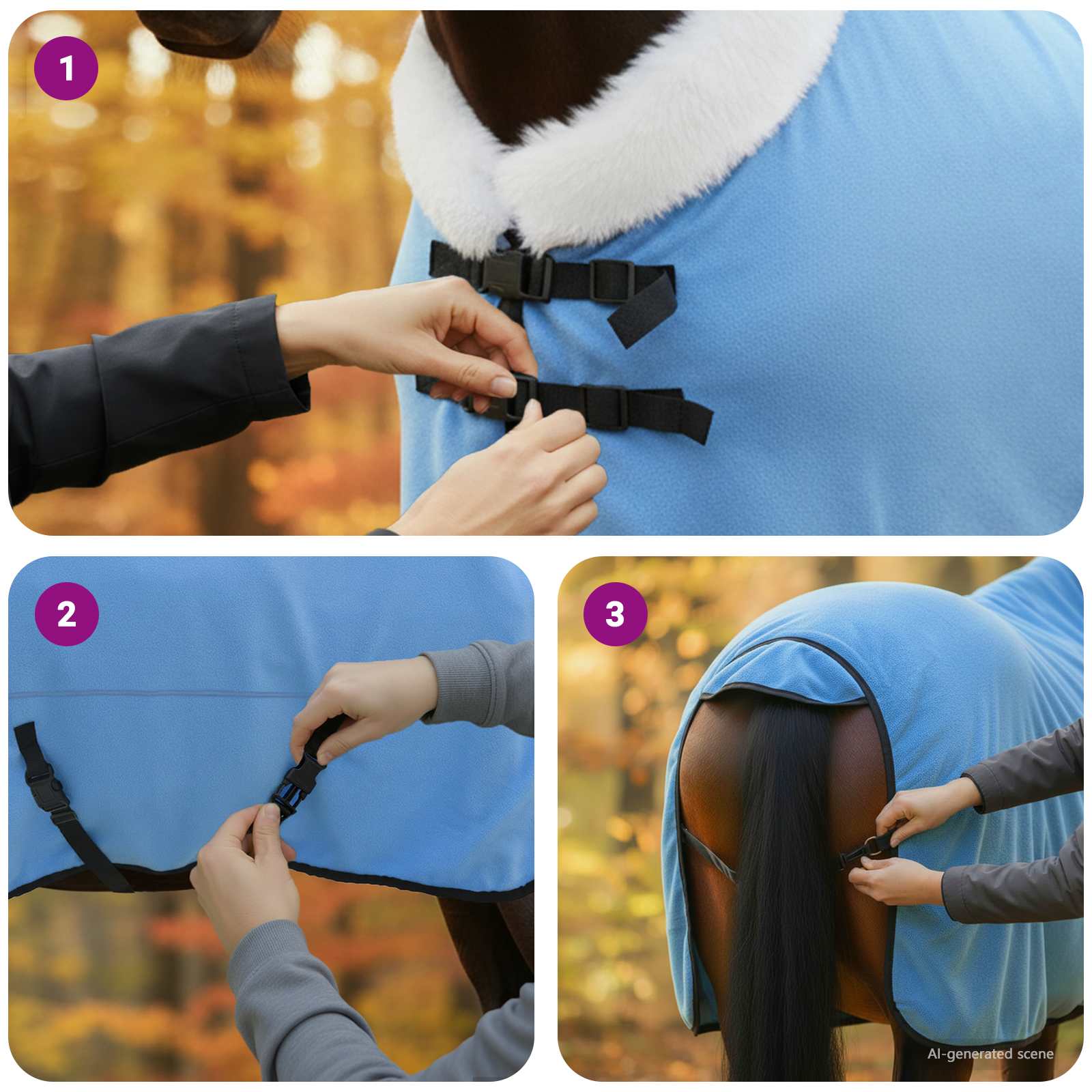 Pokrivač za konje Pun Aqua 135 cm Polartec