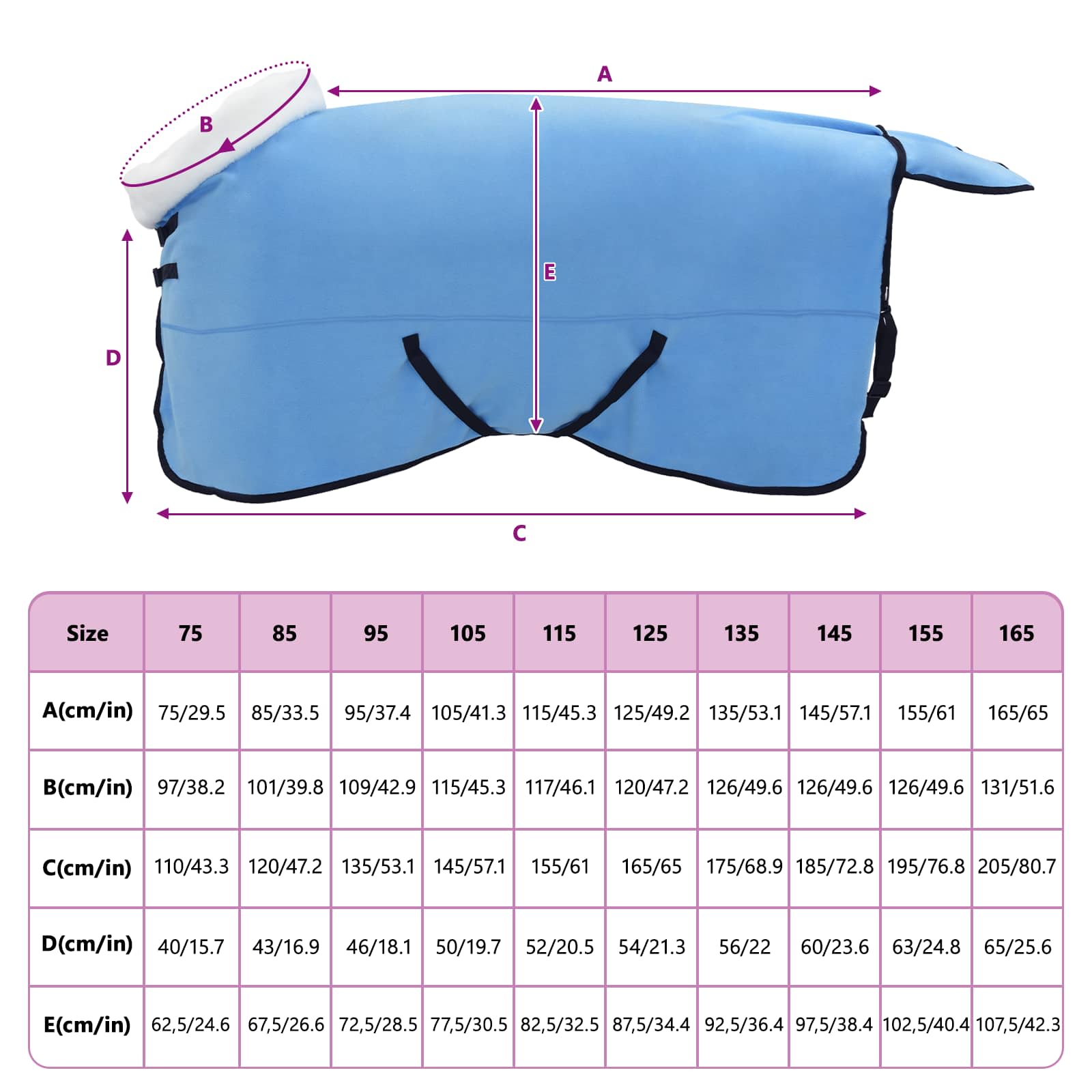 Pokrivač za konje Pun Aqua 155 cm Polartec