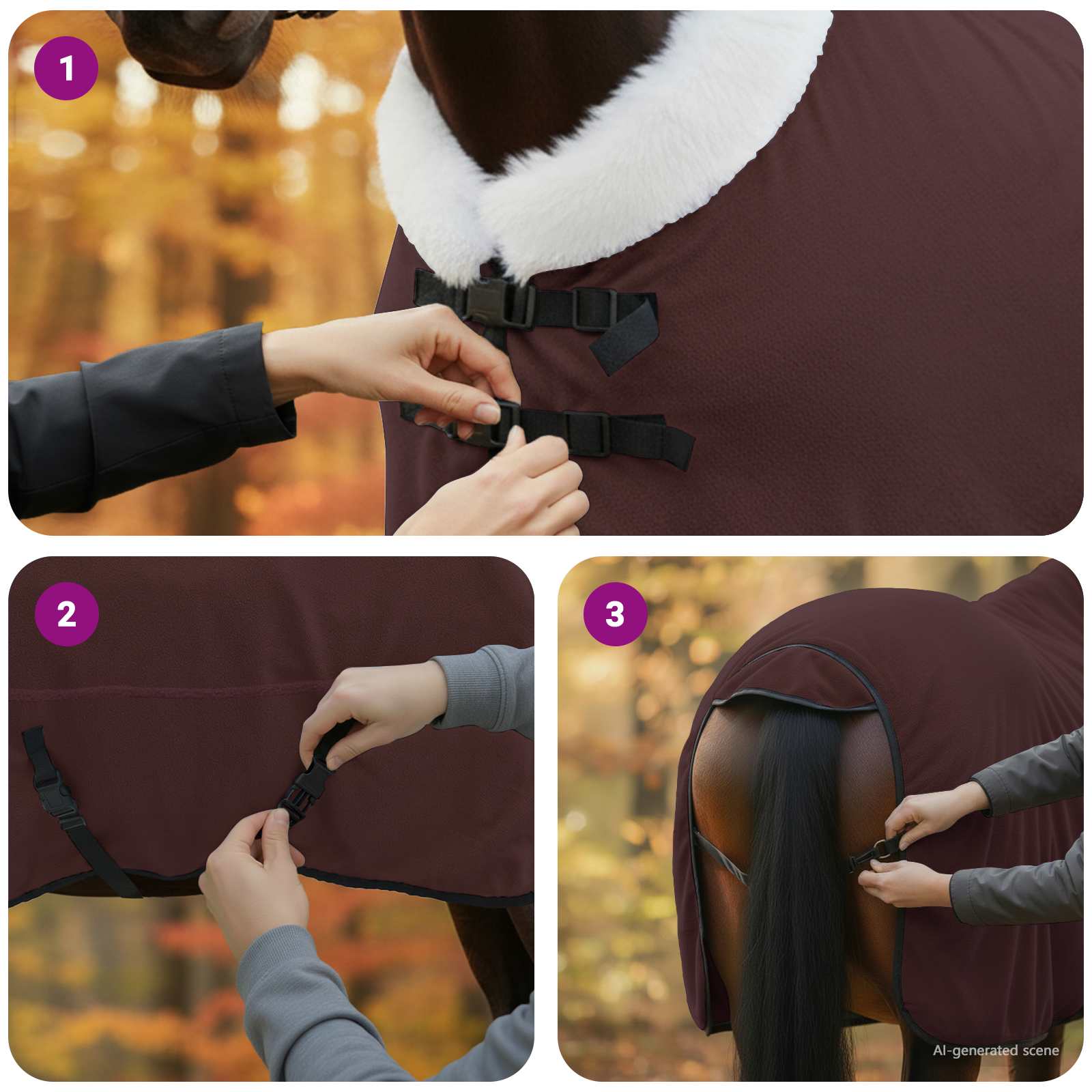 Pokrivač za konje Puni tamnosmeđi 145 cm Polartec