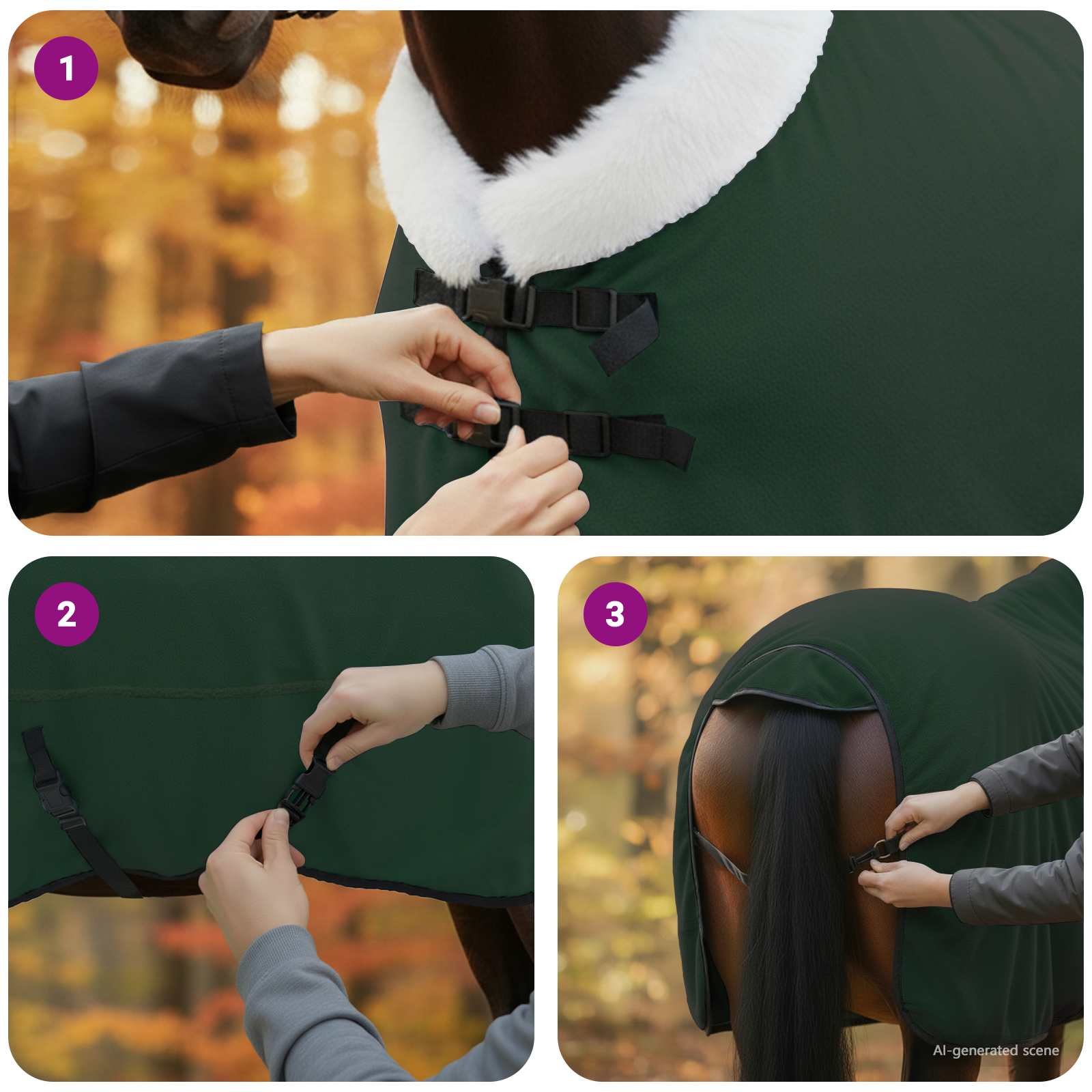 Pokrivač za konje Cjela tamno zelena 125 cm Polartec