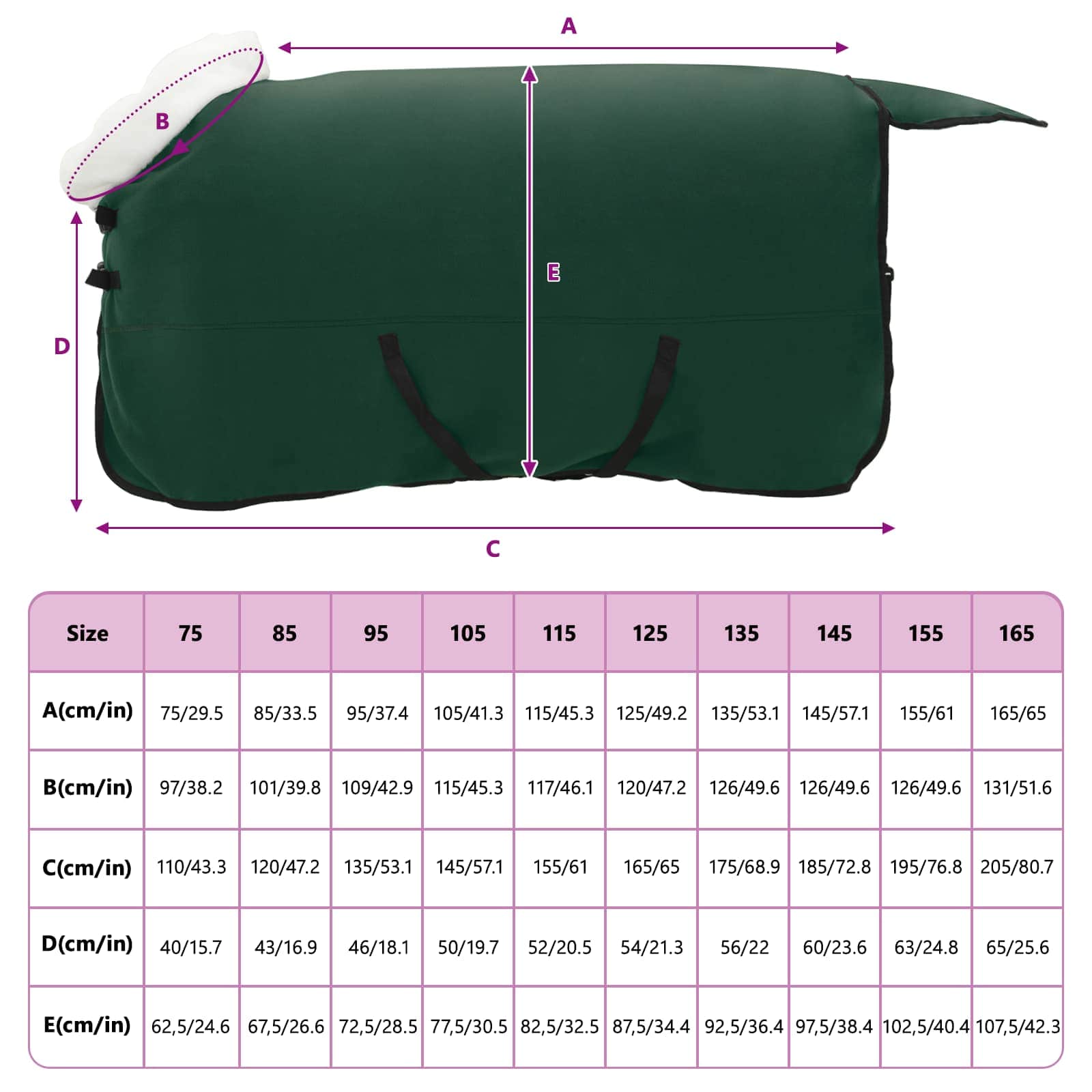 Pokrivač za konje Cjela tamno zelena 135 cm Polartec