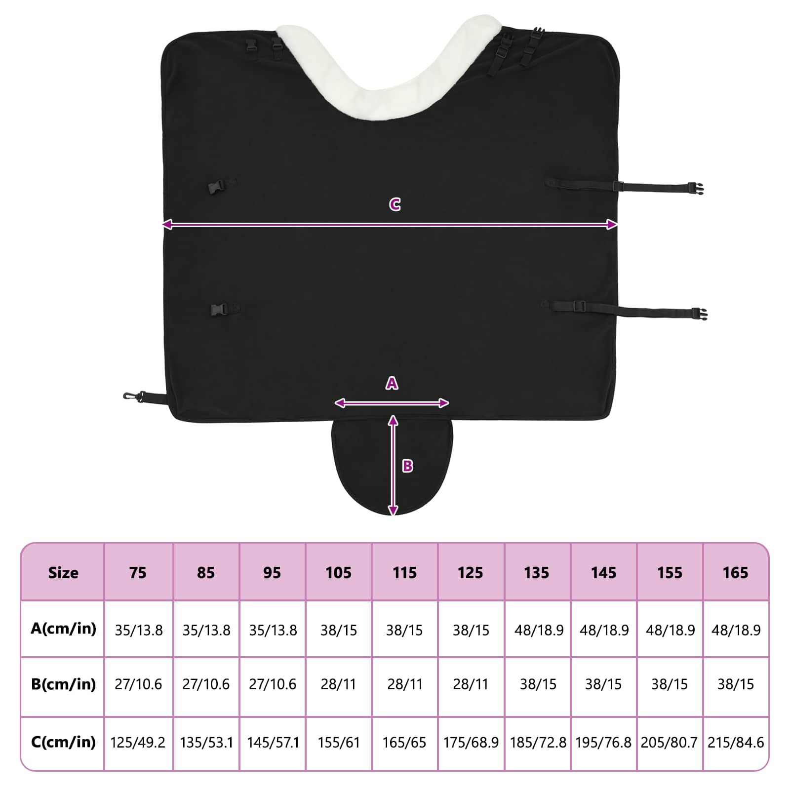 Pokrivač za konje Crna 105 cm Polartec