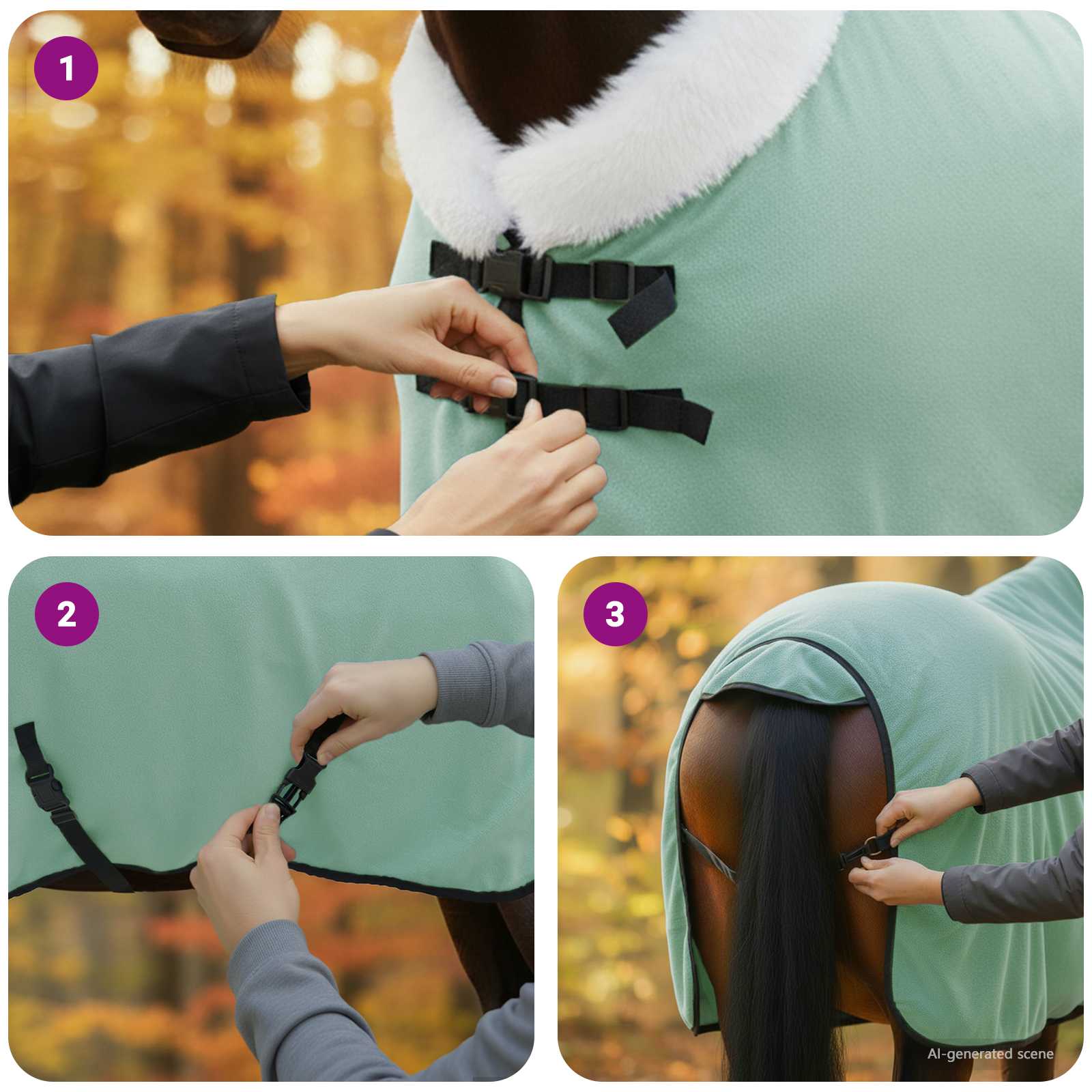 Pokrivač za konje Cjela tamno zelena 105 cm Polartec