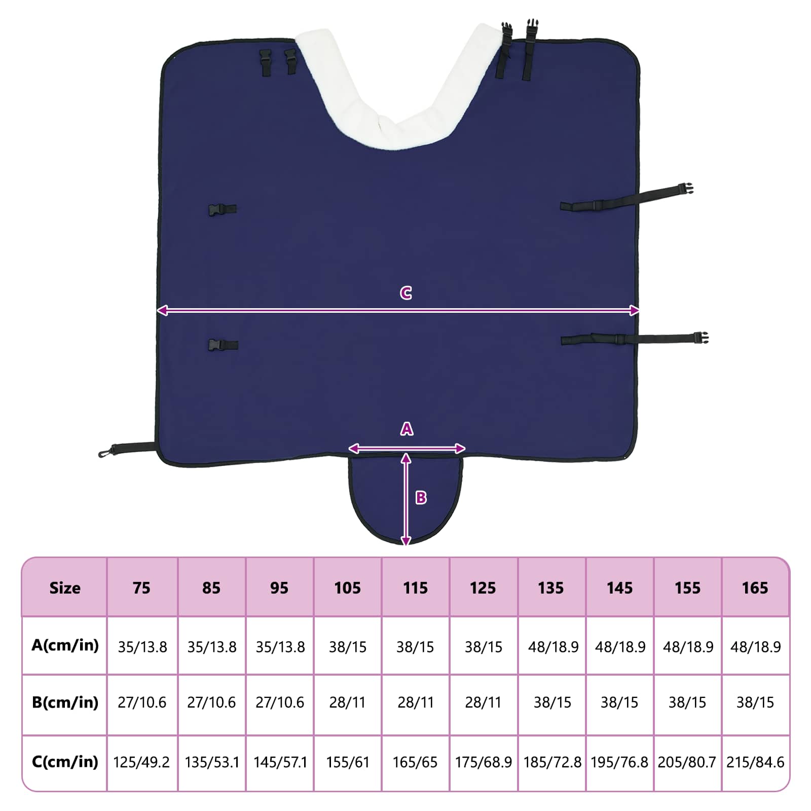 Pokrivač za konje Mornarsko plava 95 cm Polartec