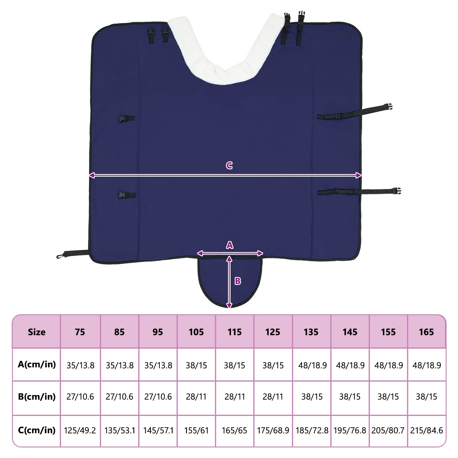Pokrivač za konje Mornarsko plava 135 cm Polartec