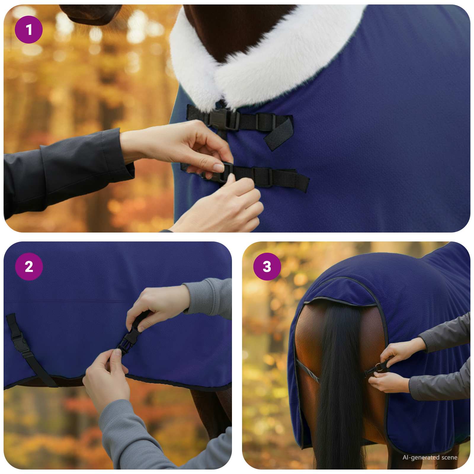 Pokrivač za konje Mornarsko plava 145 cm Polartec