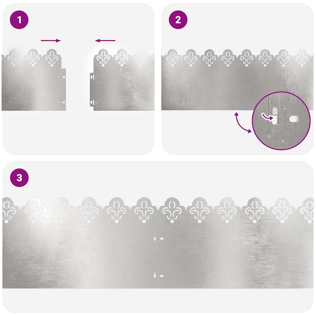 Rubnjaci za travnjak 20 pcs Srebrno 103 x 0,05 x 22 cm