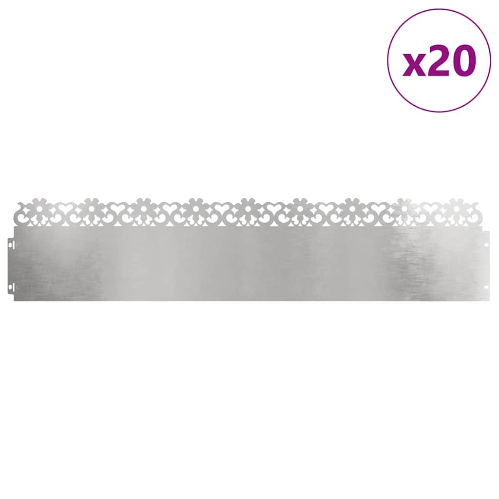Rubnjaci za travnjak 20 pcs Srebrno 103 x 0,05 x 22 cm