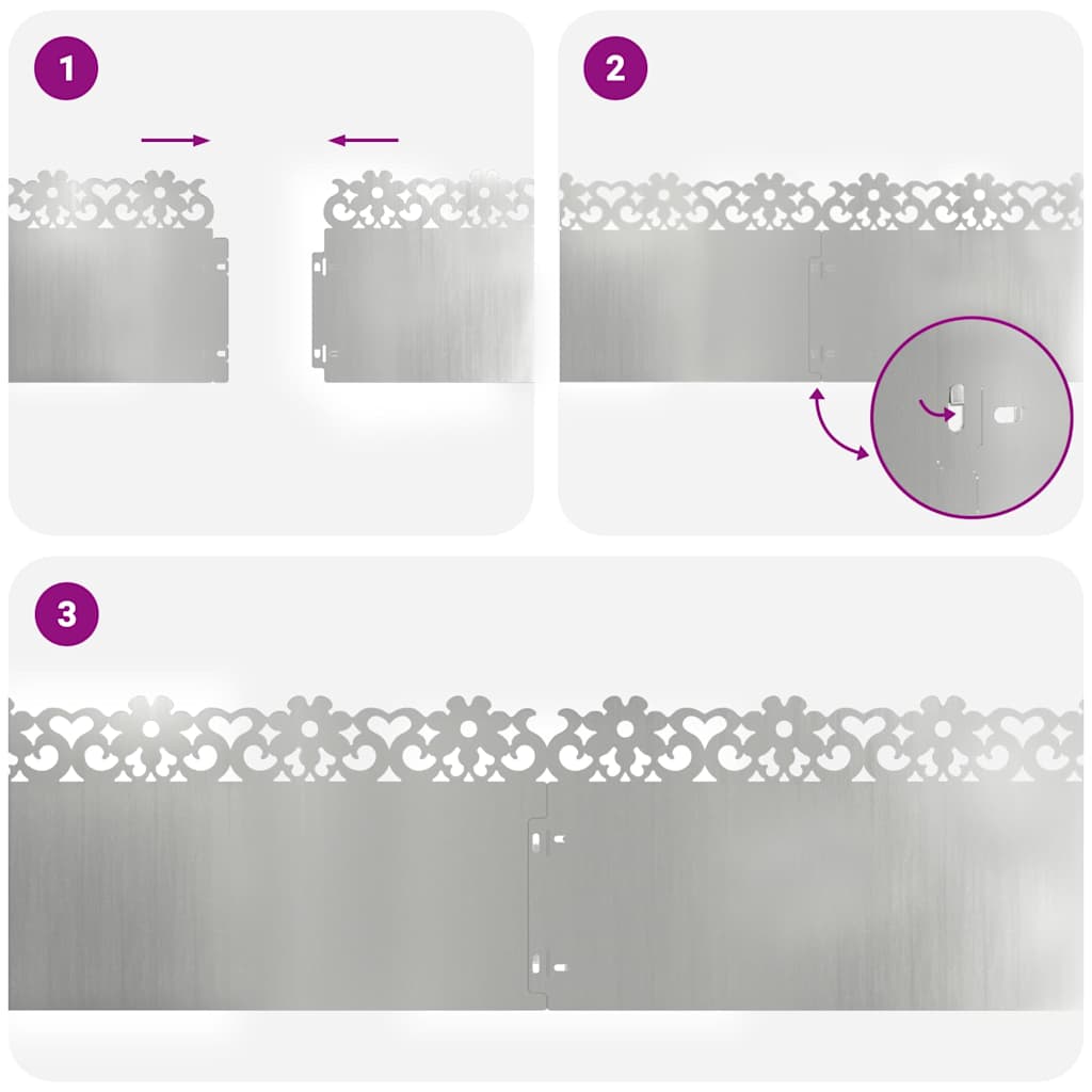 Rubnjaci za travnjak 10 pcs Srebrno 103 x 0,05 x 22 cm