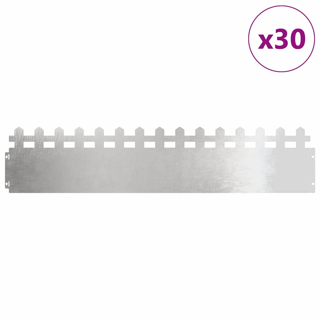 Rubnjaci za travnjak 30 kom. 103 x 0,05 x 22 cm Srebrna