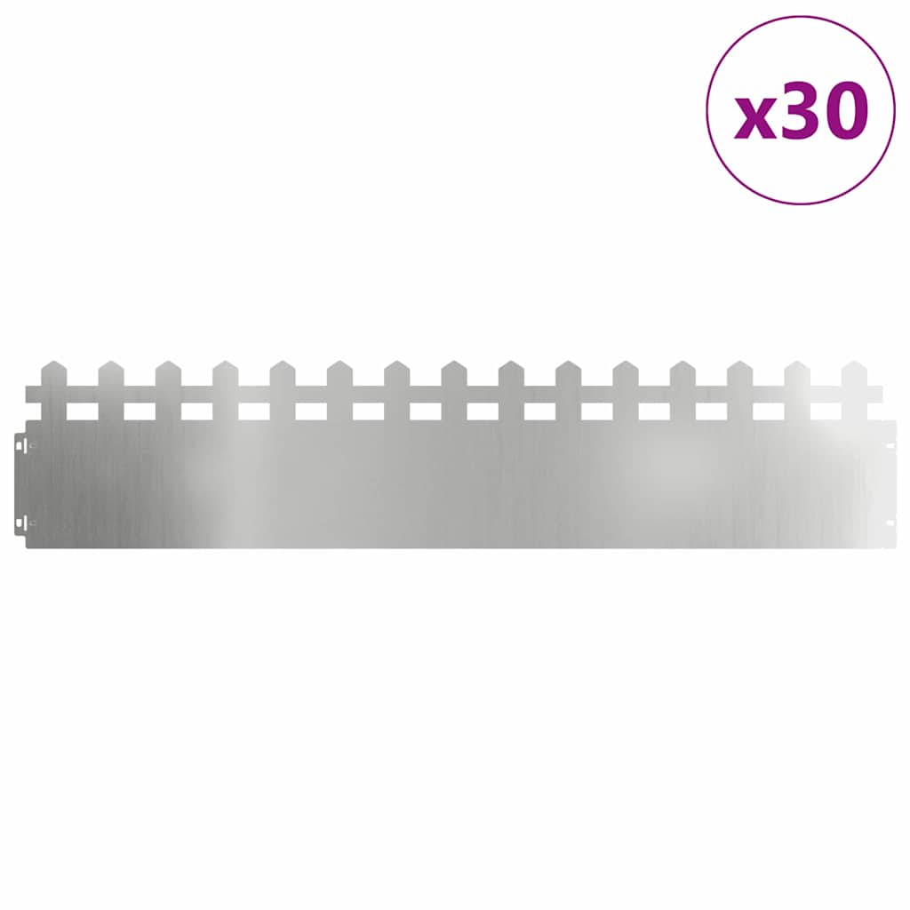 Rubnjaci za travnjak 30 pcs Srebrno 103 x 0,05 x 22 cm