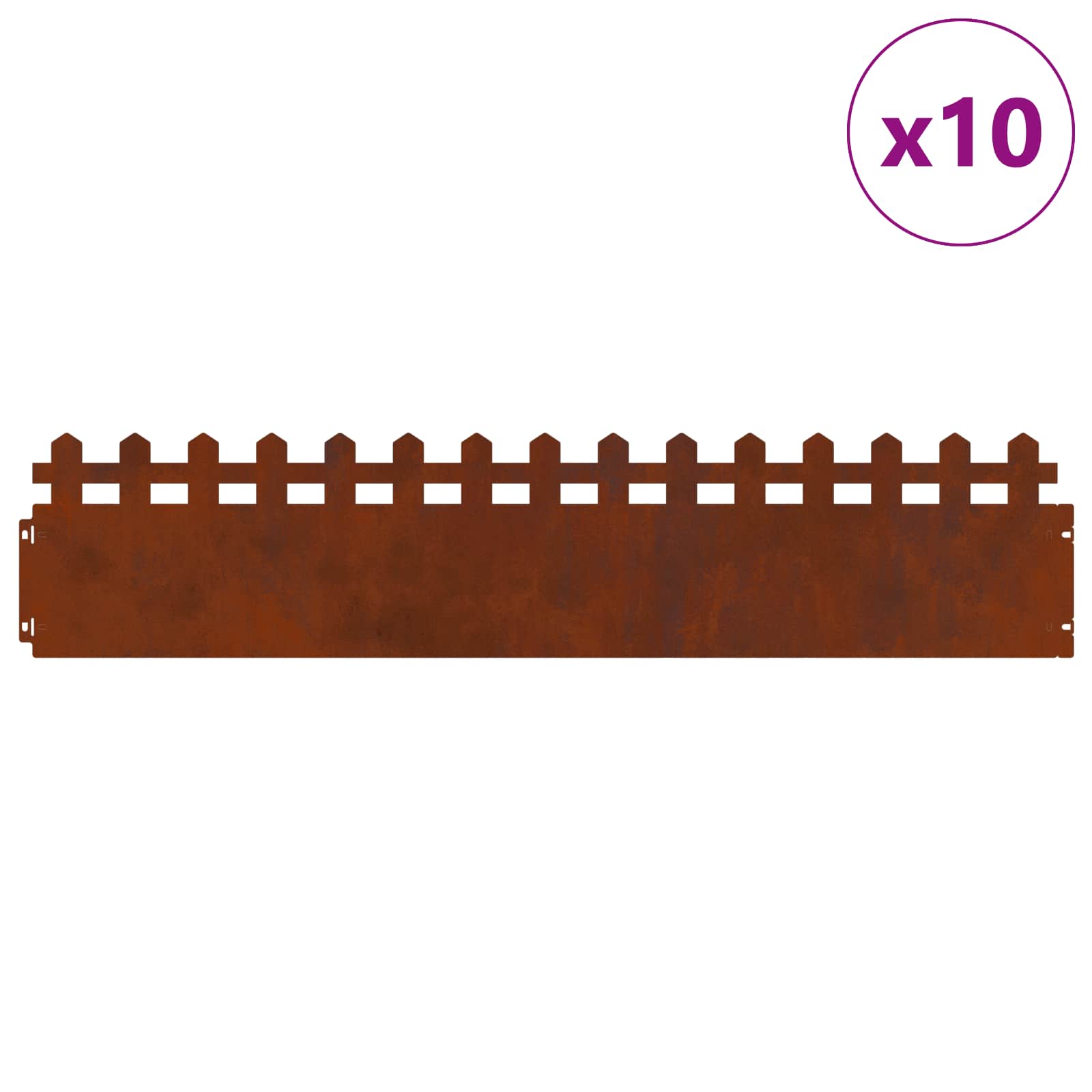 Rubnjaci za travnjak 10 pcs 103 x 0,05 x 22 cm Rđa