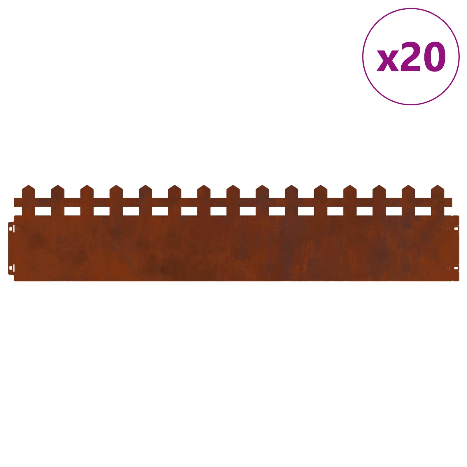 Rubnjaci za travnjak 20 pcs Rđa 103 x 0,05 x 22 cm