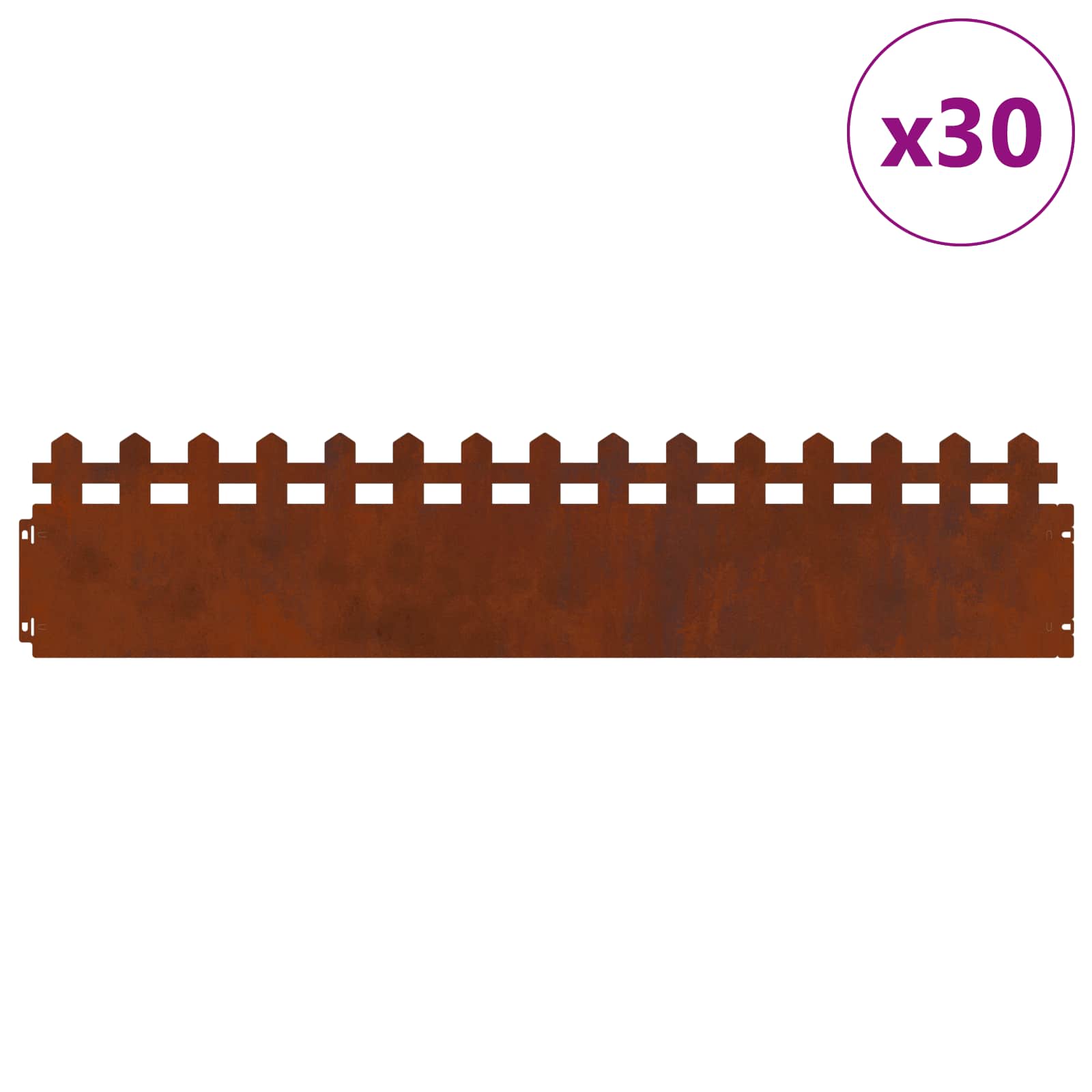 Rubnjaci za travnjak 30 pcs Rđa 103 x 0,05 x 22 cm