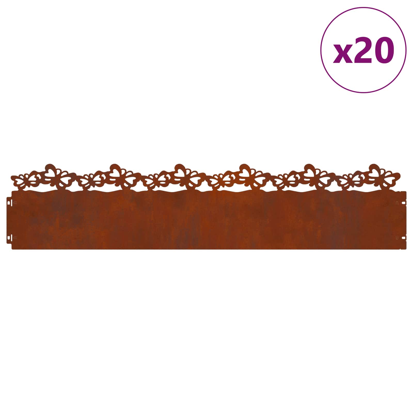 Rubnjaci za travnjak 20 pcs Rđa 103 x 0,05 x 22 cm
