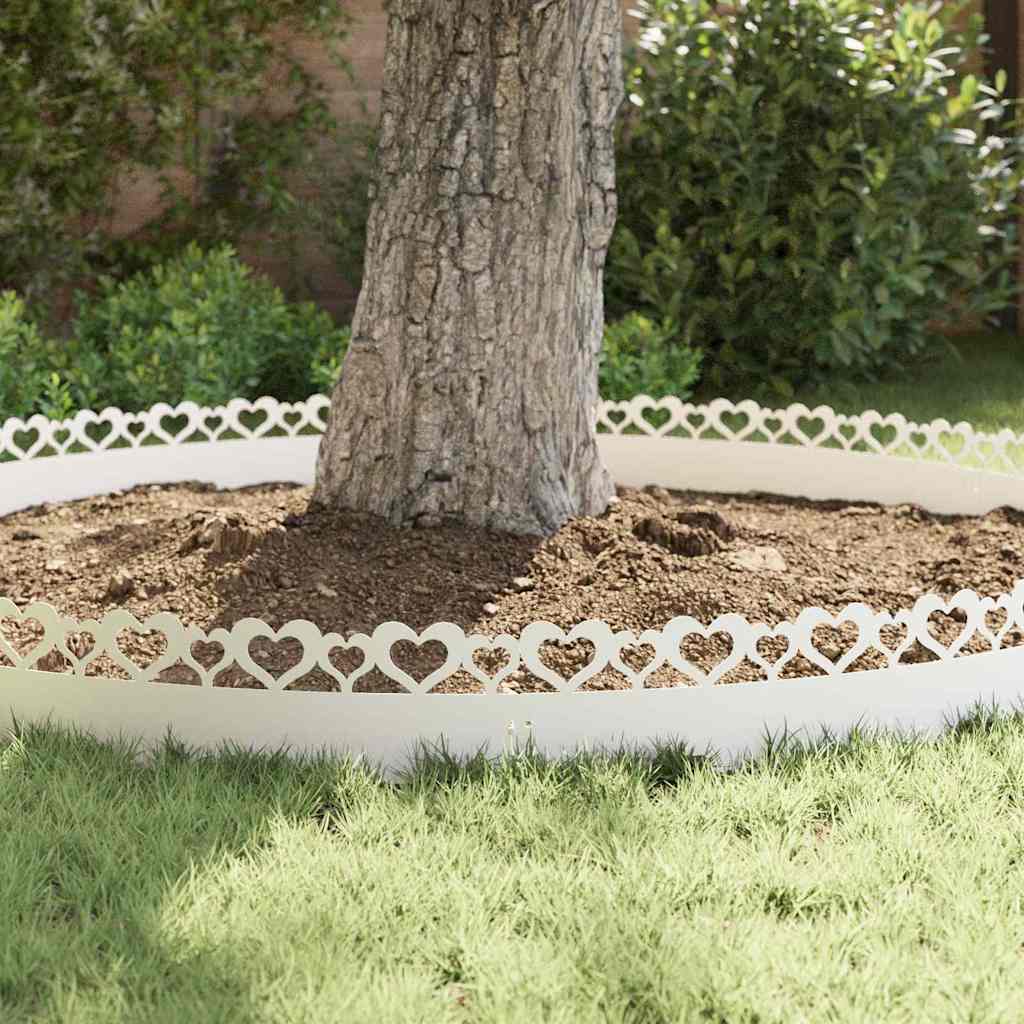 Rubnjaci za travnjak 20 pcs Bijelo 103 x 0,05 x 22 cm Čelik