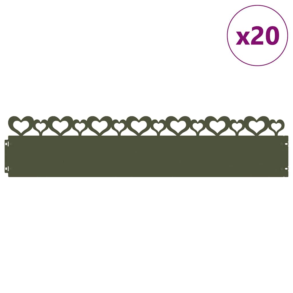 Rubnjaci za travnjak 20 pcs Maslinasto zelena