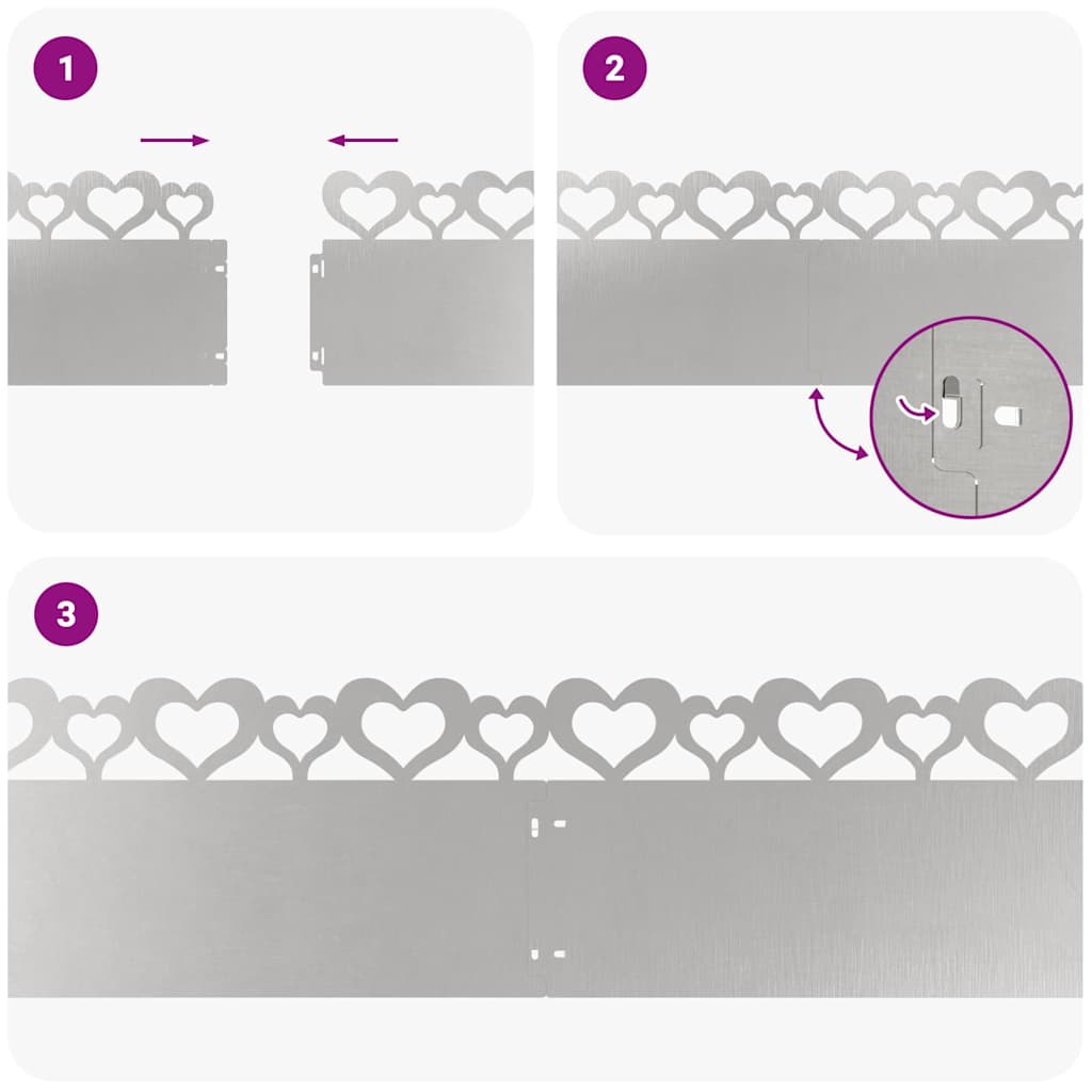 Rubnjaci za travnjak 30 pcs Srebrno 103 x 0,05 x 22 cm