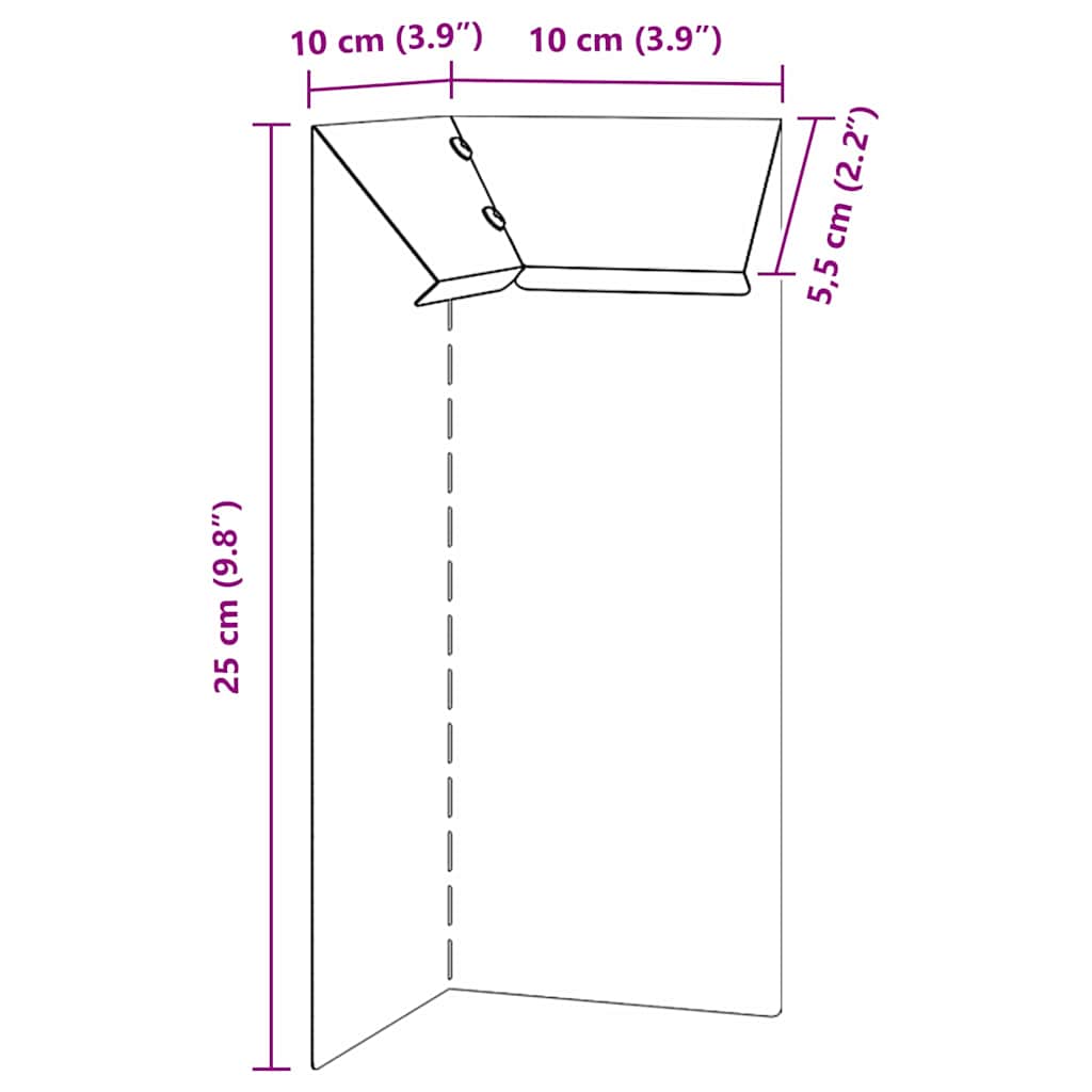 Ograda protiv puževa 4 pcs Rđa 10 x 10 x 25 cm