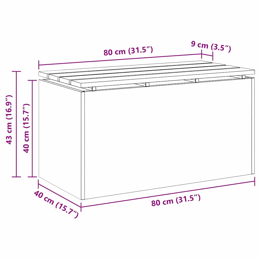 Vrtna klupa Bijelo 80 x 40 x 43 cm Čelik