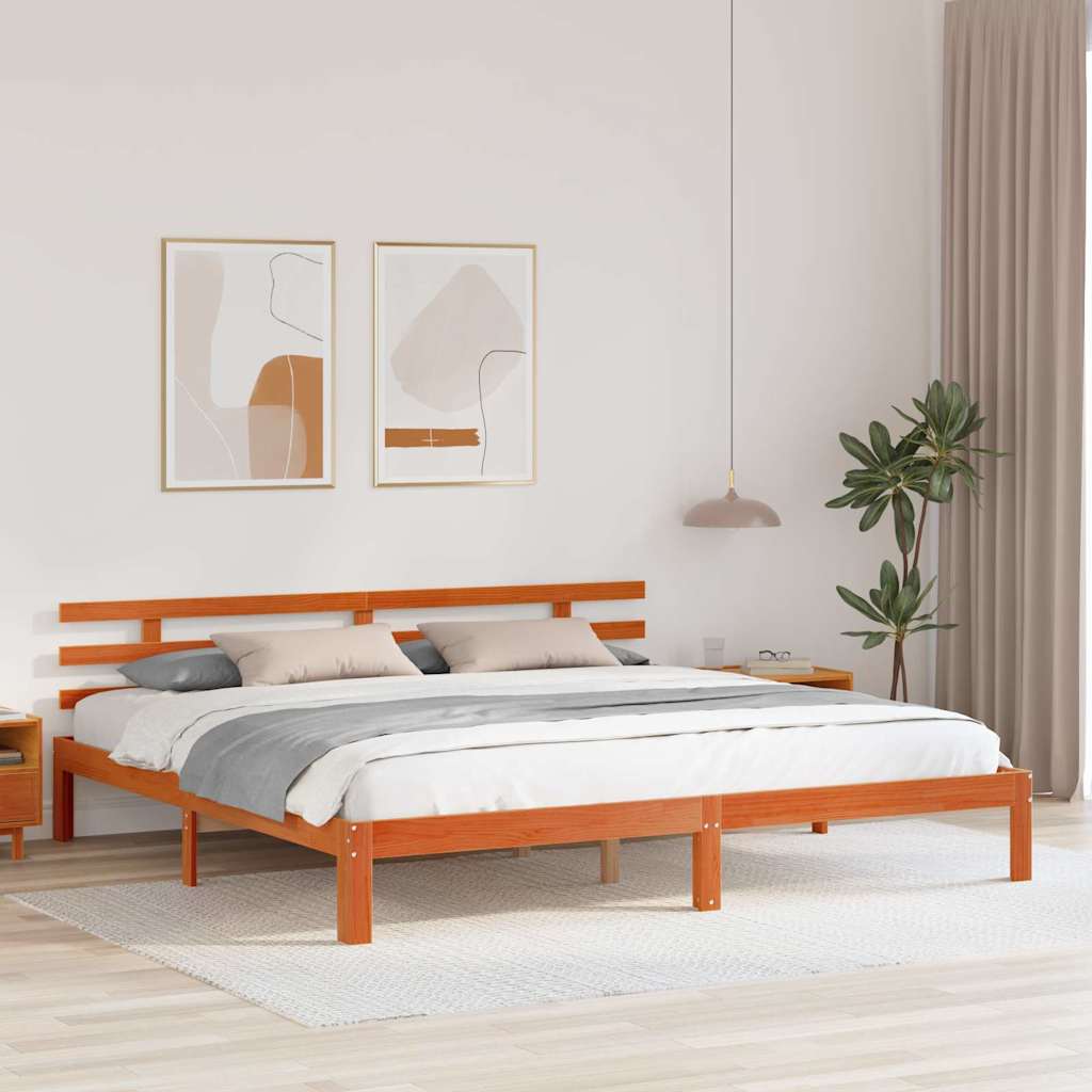 Krevetna konstrukcija Vosak smeđa 203.5 x 205.5 x 69.5 cm