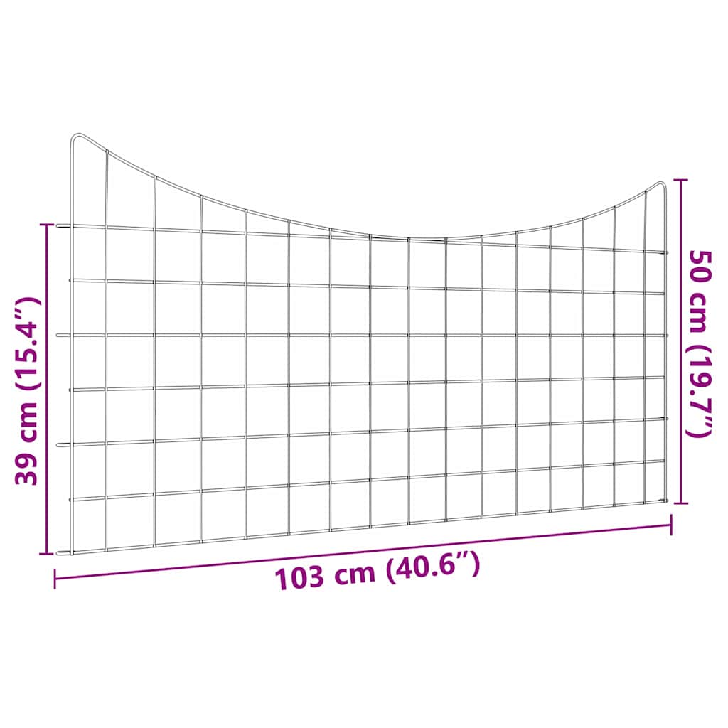 Set ograde za ribnjak 5 kom. 100 x 50 cm Čelik Zelena