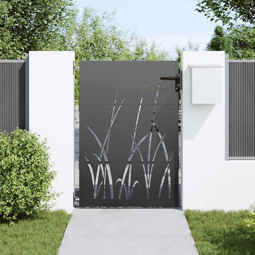 Vrtna vrata Crna 85 x 150 cm Čelik s praškastim premazom