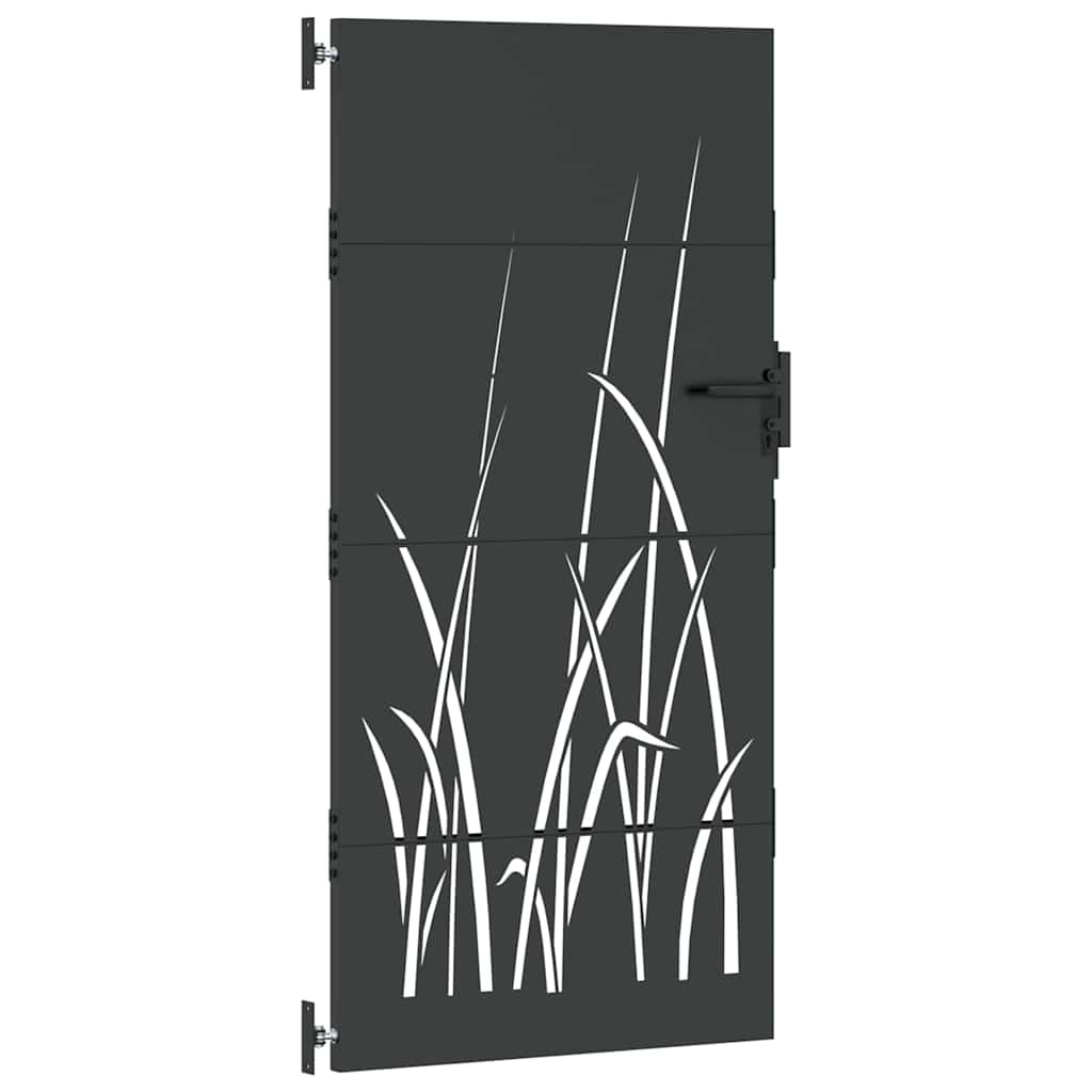 Vrtna vrata Crna 85 x 175 cm Čelik s praškastim premazom