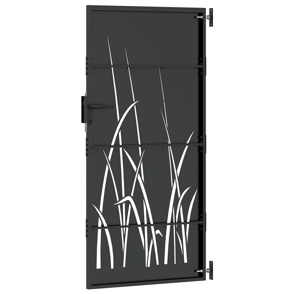 Vrtna vrata Crna 85 x 175 cm Čelik s praškastim premazom