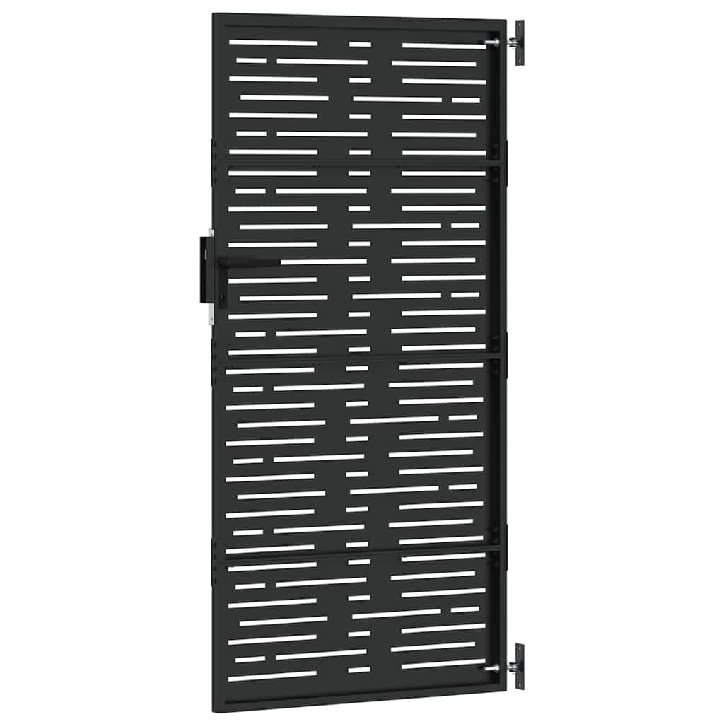 Vrtna vrata Crna 85 x 175 cm Čelik s praškastim premazom