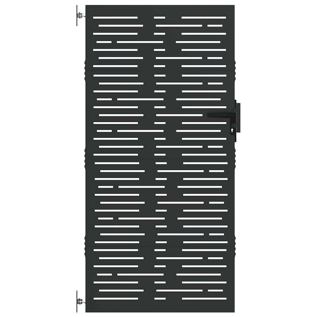 Vrtna vrata Crna 85 x 175 cm Čelik s praškastim premazom
