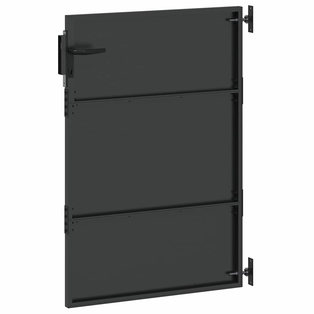 Vrtna vrata Crna 85 x 125 cm Čelik s praškastim premazom