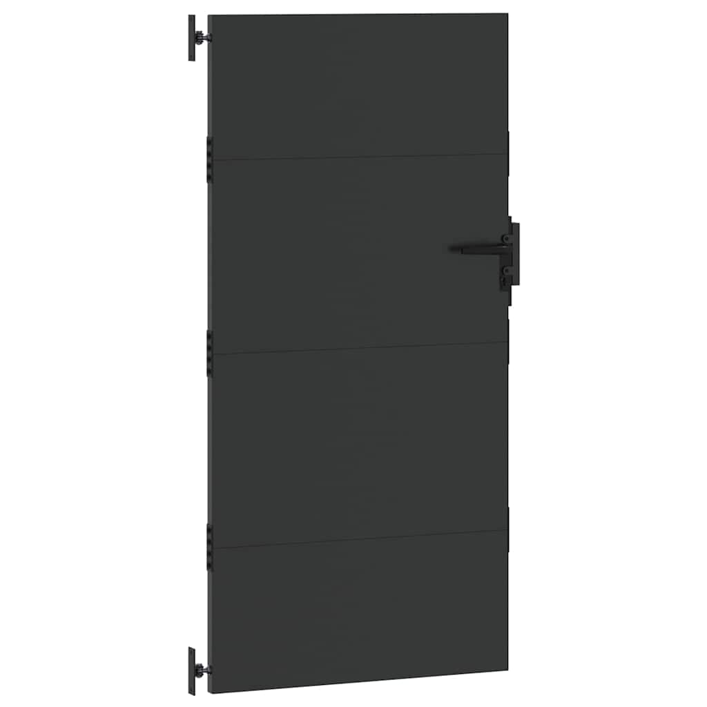 Vrtna vrata Crna 85 x 175 cm Čelik s praškastim premazom
