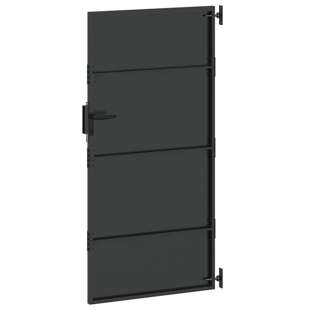Vrtna vrata Crna 85 x 200 cm Čelik s praškastim premazom