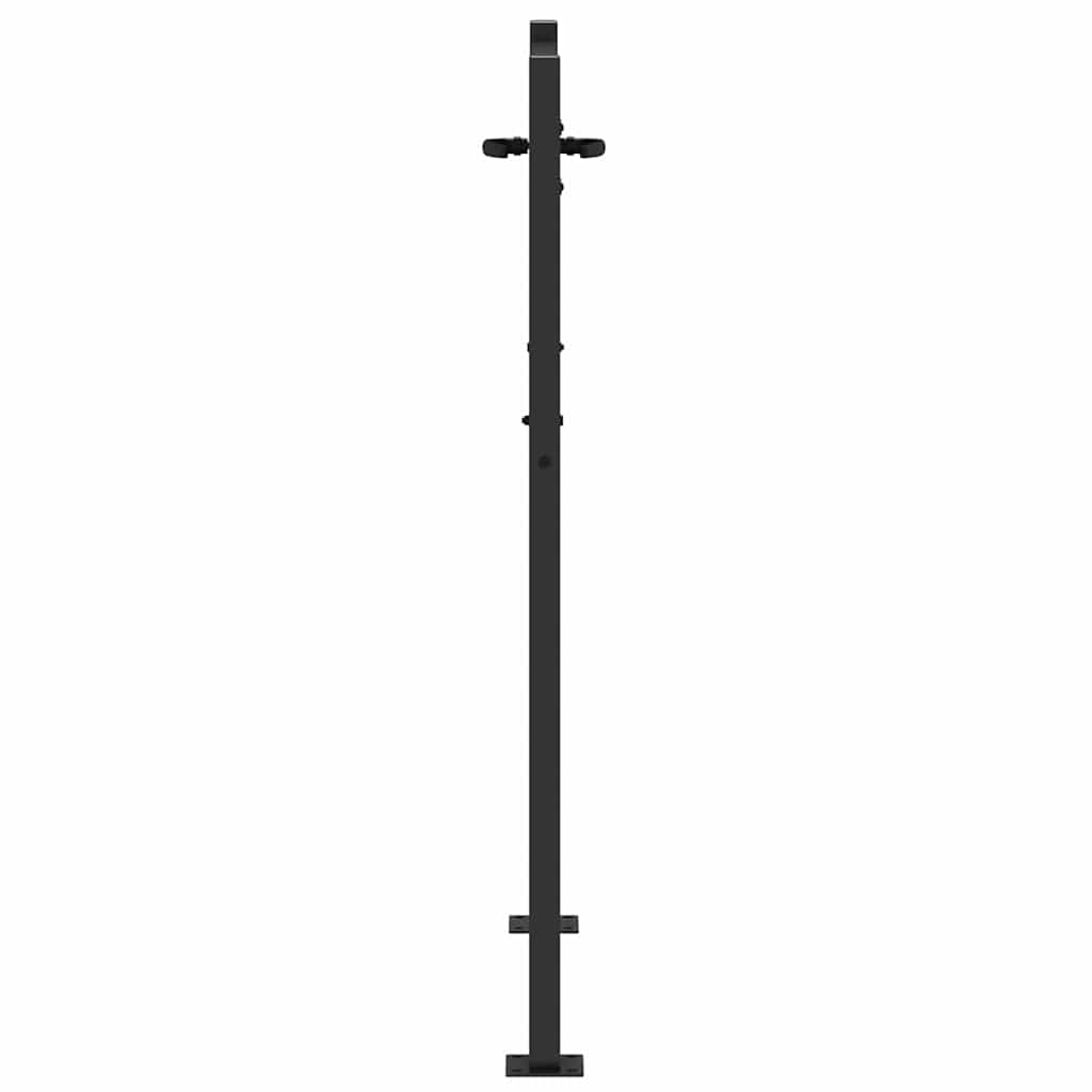 Vrtna vrata Crna 110 x 155 cm Čelik s prahom premazan