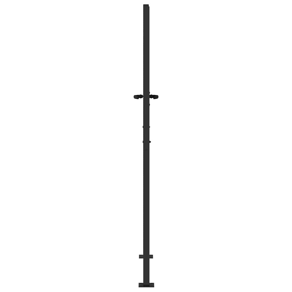 Vrtna vrata Crna 110 x 205 cm Čelik s prahom premazan