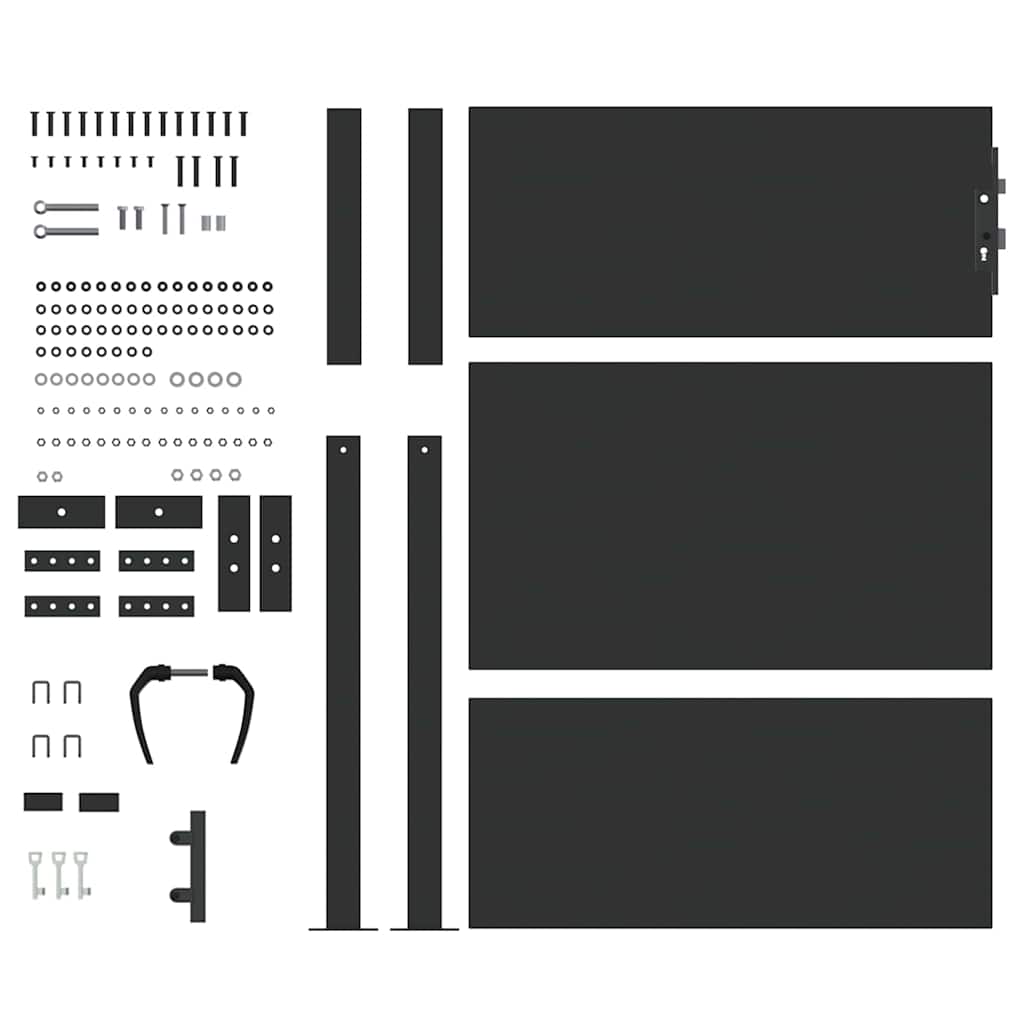 Vrtna vrata Crna 110 x 155 cm Čelik s prahom premazan